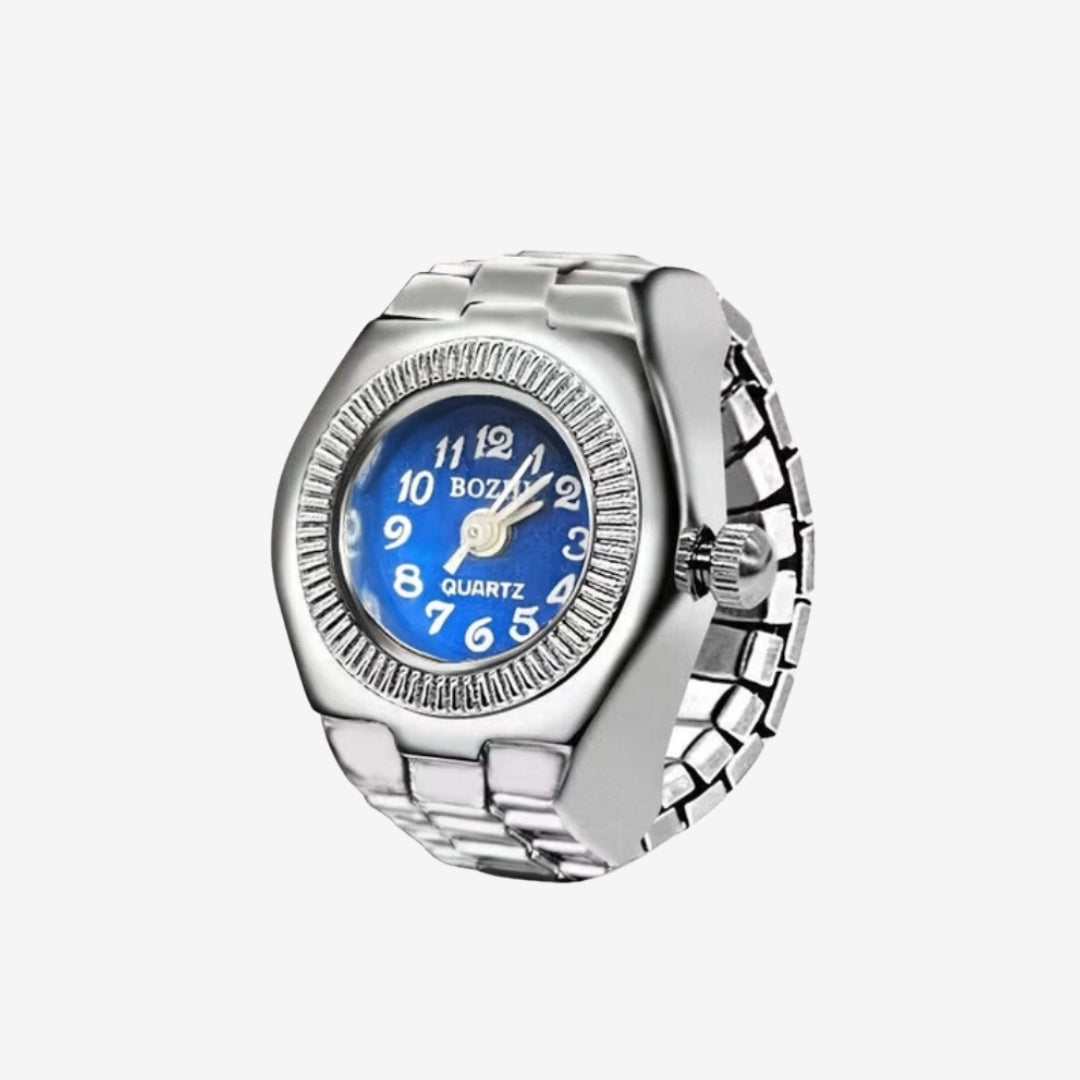 Classic Watch Ring in Blue – Broken Records - Main Image