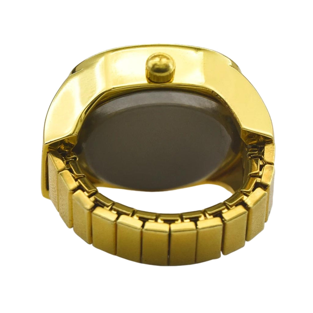 Lucky Two-Hand Watch Ring in Gold/White